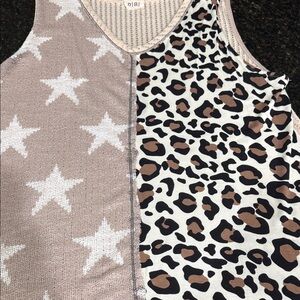 Leopard Print and stars Tank Top